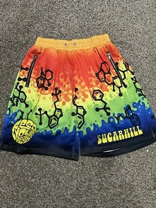 SUGARHILL Shorts Multicolor All Over Print Feed Your Head Small Graffiti - Picture 1 of 15