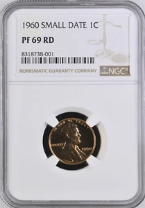 1960 Small Date Lincoln Memorial 1¢ NGC PF 69 RD - Picture 1 of 2