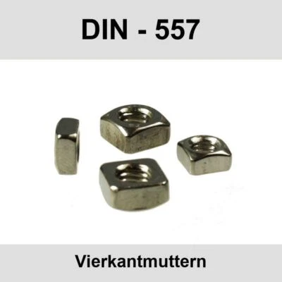 DIN 557 M6 Vierkantmuttern 05 Stahl Blank Klasse 5.Einlegemutter  - Bild 1 von 3