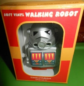 3" GALAXY WARRIOR Robot Sil/Org White Knob Wind-up Lmtd Ed NIB~ COSMIC ARTIFACTS - Picture 1 of 10