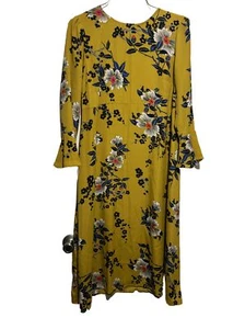 ASOS Mustard Floral Dress US Size 6 - Picture 1 of 4