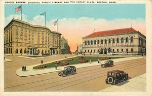 Postkarte Massachusetts Copley Plaza Bibliothek White Border 1926 - Bild 1 von 2