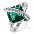 Goldmaid Millenium-Cut Ring 925 Sterlingsilber smaragd-grün Zirkonia Farbsteine