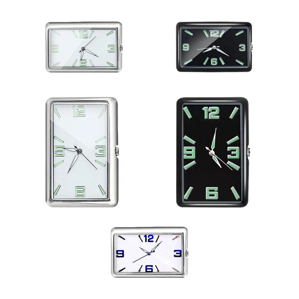 Stick on Clock for Car Dashboard Luminous Clock Analog Self Adhesive Mini Quartz - Image 1 of 1