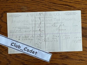 1890 BILLHEAD Detroit Michigan ~ J. W. Fales ~ Wrapping Manila and Tea Papers - Picture 1 of 1
