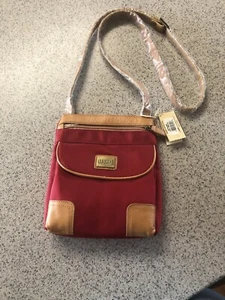 MaggiB Purse Crimson Red canvas w/Genuine Leather Trim by Ganz~ NWT ~Dayrunner - Picture 1 of 12