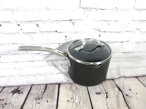 Kirkland Signature Hard Anodized Aluminum 2qt Covered Sauce Pan w Straining Lid - Picture 1 of 3
