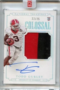 2015 Panini National Treasures Todd Gurley Autograph Rookie Card Numbered 22/25 - Picture 1 of 2
