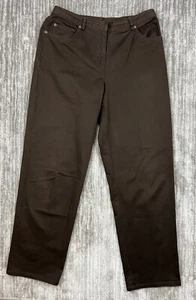 Ruby Rd Pants Womens 8 Brown Chino Twill Elastic Casual - Picture 1 of 8