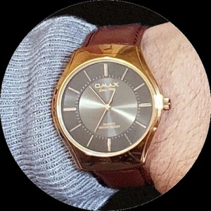 OMAX Clásico, Seiko Movt, Cuero Marrón, Rosa Oro y Negro, Vestido Reloj SGL011 - Imagen 1 de 8