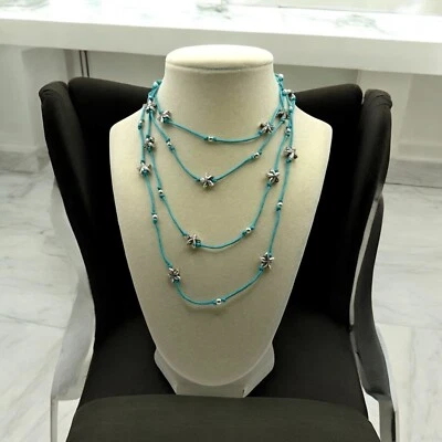 Collar Brighton Paisaje Marino Estrella de Mar Turquesa SP 62" Cordón Nuevo con Etiquetas $68 + Regalo GRATIS Foto 1 de 4