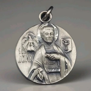 Colgante religioso de plata de ley de San Juan - Imagen 1 de 4