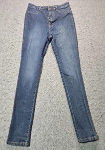 Fashion Nova dunkelblau hoch tailliert Skinny Denim Jeans Damen Gr. 11 - Bild 1 von 10