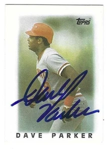 Mini tarjeta firmada por Dave Parker Cincinnati Reds 1986 Topps #41 - certificado de autenticidad - Imagen 1 de 1