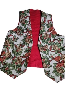 Weihnachtsweste Blumen Glitzer Gold Rot XS S Small - Bild 1 von 3