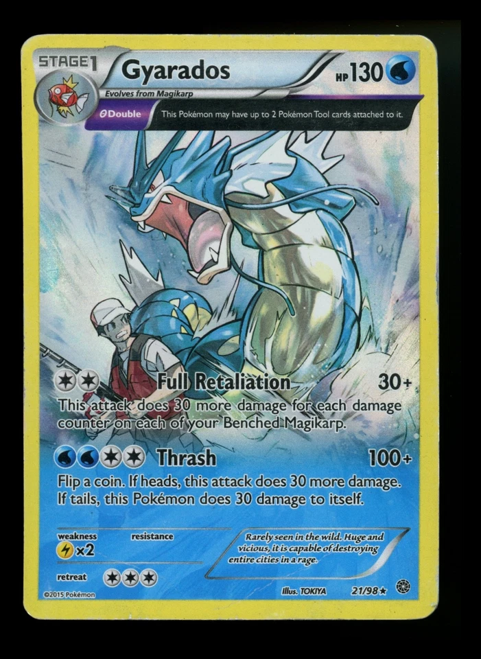 #2 Gyarados 21/98 XY Ancient Origins 2015 Holo Rare Full Art Pokémon Card TCG - Image 1 of 4