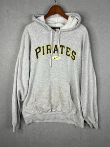 Vintage Nike Center Swoosh Pittsburgh Pirates Y2K Hoodie Men XXL Distressed - Picture 1 of 13