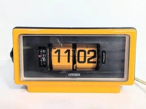 CITIZEN 5RD006 Retro Flip Clock Orange AC Power Japan Vintage Rare Tested - Picture 1 of 10