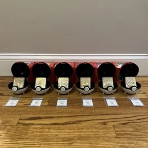 Pokemon 23k Burger King Gold Plated Trading Card Set Red Box Lot Of 6 - Picture 1 of 15