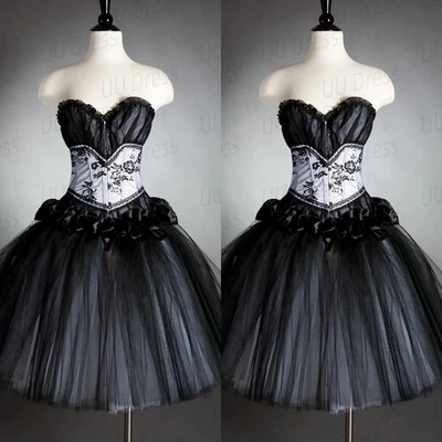 Gothic Wedding Dresses Short Dresss Vintage Skirts A Line Black Bridal Gowns - Изображение 1 из 4