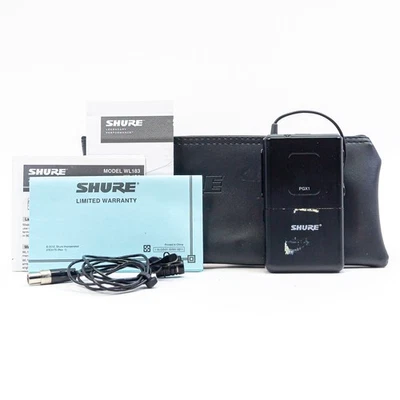 Shure PGX1 Bodypack with Shure WL185 Lavalier Microphone, Manual, and Pouch - Image 1 of 4