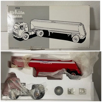 First Gear 1/34 1953 White 3000 Truck with Tanker Trailer 19-1934 Esso Aviation - Image 1 of 4