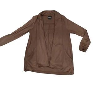Liverpool Los Angeles Brown Open Front Draped Cardigan Sweater Women L - Picture 1 of 6