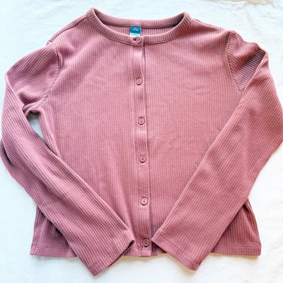 Cárdigan tejido acanalado con botones Old Navy para niñas XL 14-16 rosa rosa mezcla de viscosa Foto 1 de 4