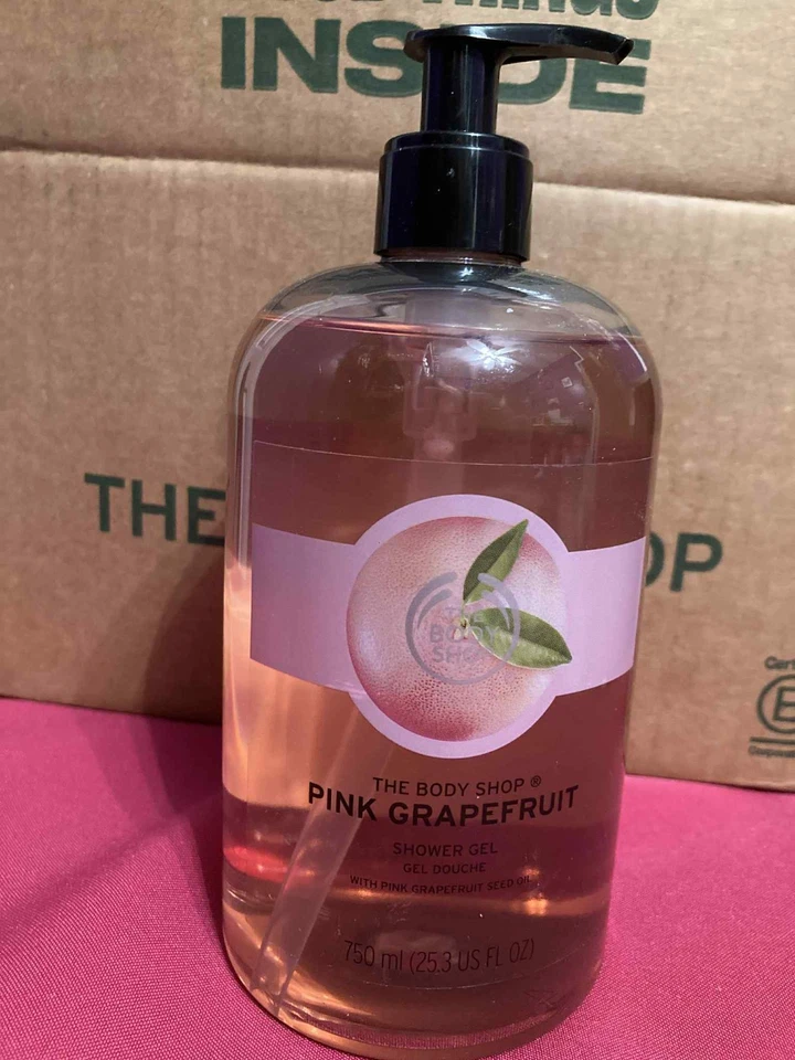 Gel de ducha THE BODY SHOP Pink Grapefruit | 750 ml | 25,3 fl oz JUMBO *VENDEDOR DE EE. UU.* Foto 1 de 1