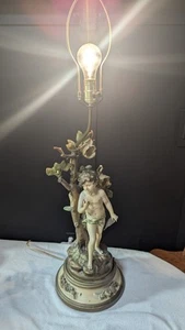 Vintage Moreau Francaise Art Nouveau Cherub Lamp Rare 34" Tall - Picture 1 of 14