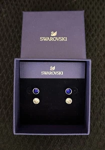 Swarovski Crystal Stud Earrings 2 Set Silver White Blue 5414600 - Picture 1 of 7