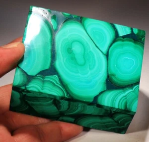 Large 3.3" Malachite Jewelry Box w/Superb Pattern, Congo! JB022 - Picture 1 of 6