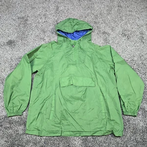 Lands End Jacket Womens Large 14-16 Green Anorak Windbreaker Hooded Pullover - Picture 1 of 13