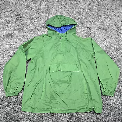 Lands End Jacket Womens Large 14-16 Green Anorak Windbreaker Hooded Pullover - Image 1 of 4