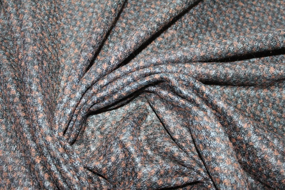 1 Lfm Wollstoff 4,80€/m² Wollmischung terrakotta/grau MO8 - Bild 1 von 1