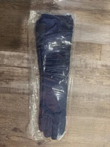 20 Inch Shirred Opera Gloves NWOT Navy Blue - Picture 1 of 6