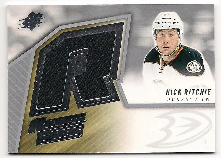 Nick Ritchie 15-16 Upper Deck SPx Rookie Fabric Game Jersey - Image 1 of 1