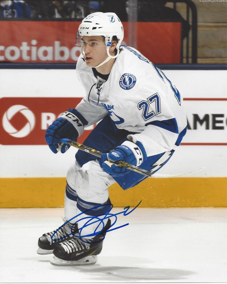 FOTO 8X10 FIRMADA POR TAMPA BAY LIGHTNING JONATHAN DROUIN CON CERTIFICADO DE AUTENTICIDAD HALIFAX MOOSEHEADS Foto 1 de 1