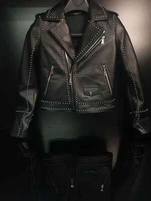 CHAQUETA MUJER PHILIPP PLEIN CUERO TACHONADO-NEGRA. Foto 1 de 4
