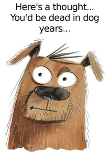 Brother Happy Birthday A5 Sized Card Adult Humorous Funny Birthday Card Dog - Picture 1 of 2
