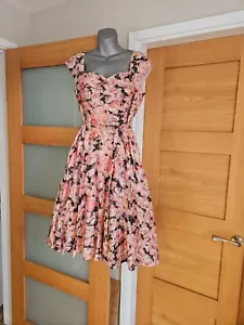 PHASE EIGHT ROSALIA MIDIKLEID ROSA GRÜN PFIRSICH GEBLÜMT 50ER JAHRE AUSGESTELLT 12 EINMAL 189 £ - Bild 1 von 12