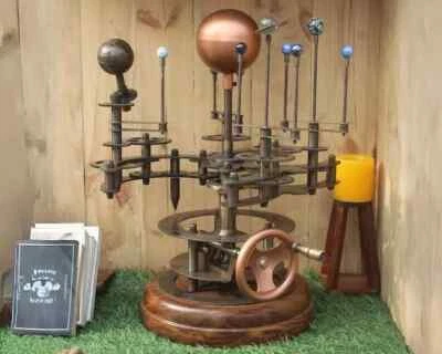 Antique Brass Orrery Solar System Sun~Earth~Moon Motion Scientific Research Mode - Image 1 of 4