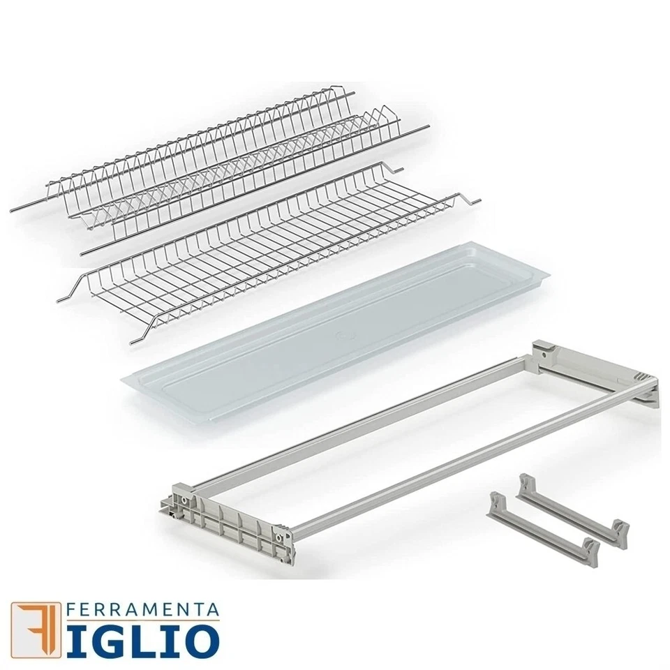 Scolapiatti con Telaio Colapiatti da 56 - 76 - 86 cm + Vaschetta Raccogli Gocce - Immagine 1 di 2