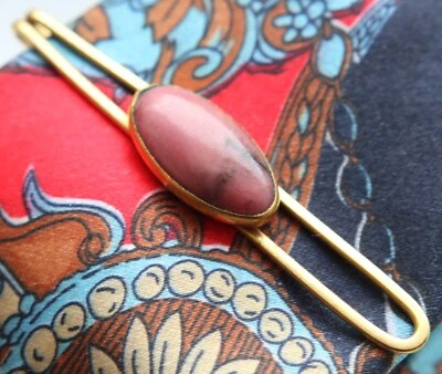 Vintage Golden Tone Tie Clip Men Decorated With Stone 8.0 gram - Image 1 of 4