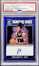 Lonnie Walker 2018-19 Donruss Optic Signature Series Purple Rookie RC PSA 9