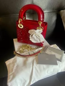 Mini Lady Dior Cherry Red Patent Bag - Picture 1 of 24