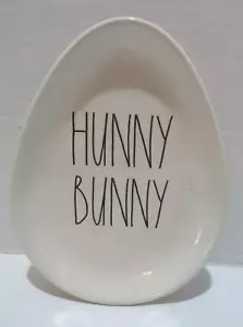 RAE DUNN NEU HUNNY HASE EIFÖRMIGER TELLER 8" X 6" WEISS - Bild 1 von 4