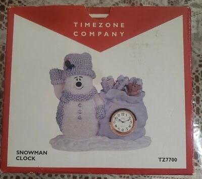 Resin Snowman Quartz Desk Clock by Timezone - The Country Timepiece Collection - Image 1 of 4