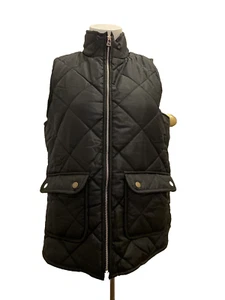 NWT Mud Pie Womens Sherpa Lined Black Puffer Vest Large Full Zip - Picture 1 of 11