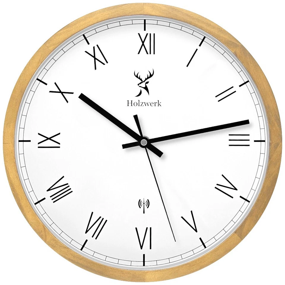 Holzwerk FREIBURG (FUNK) Holz Wanduhr, moderne 25 cm Designer Funkwanduhr - Bild 1 von 4